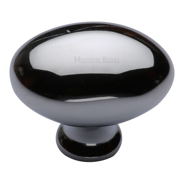 C114 38-PC • 38 x 15 x 32mm • Polished Chrome • Heritage Brass Oval Cabinet Knob